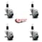 Service Caster 3'' Thermoplastic Rubber Swivel 1-3/8'' Expanding Stem Caster Set with Brake, 4PK SCC-EX20S314-TPRB-TLB-138-4 - alternate 2